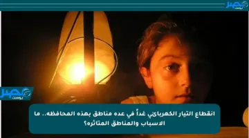 انقطاع التيار الكهربائي غداً في عدة مناطق بهذه المحافظة.. ما الأسباب والمناطق المتأثرة؟